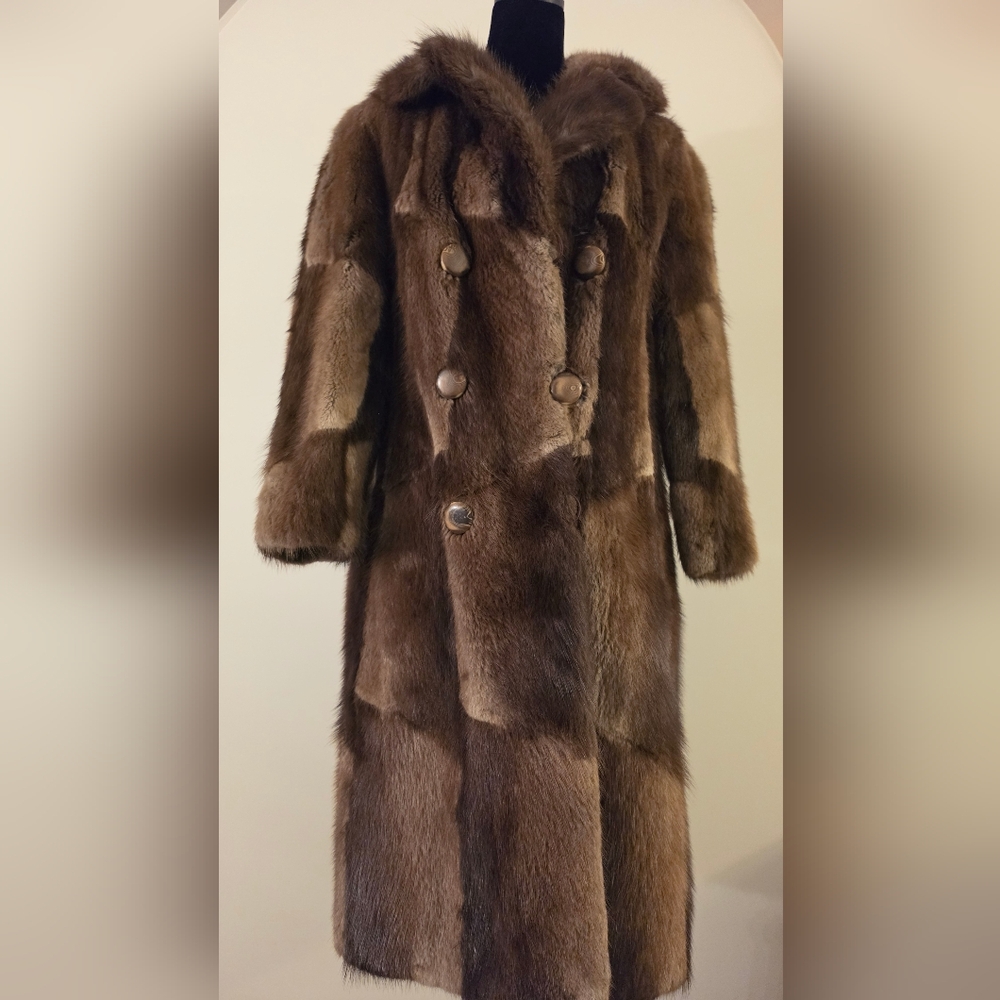 Women's Brown Fur Button-Front Coat
